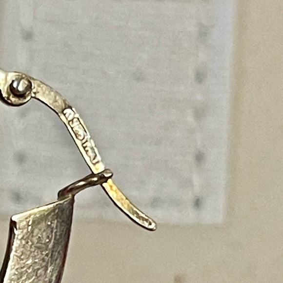 VTG 925 Sterling Silver Hoop Earrings Round - Picture 7 of 8